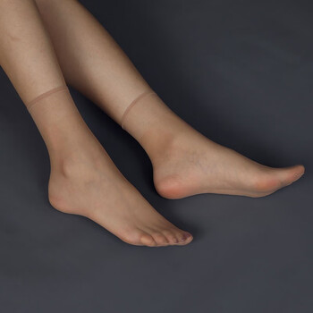 皮尔卡丹短丝袜夏季薄款女士水晶袜短款薄丝袜女短袜袜子防勾丝肉色