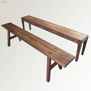 北美黑胡桃木餐凳全实木换鞋凳长条凳长板凳长凳子浴室凳床尾凳子 180