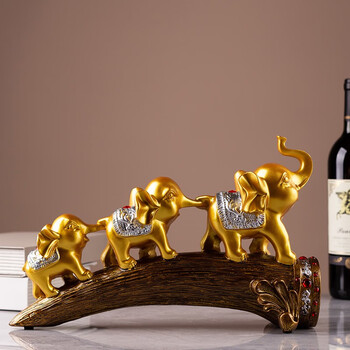 彩芷大象摆件客厅酒柜电视柜创意玄关家居装饰品茶几办公室桌面工艺品