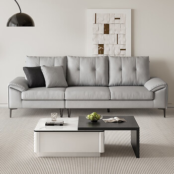 全友(quanu)家居沙发奶油风科技布沙发客厅中小户型大象耳朵直排座具