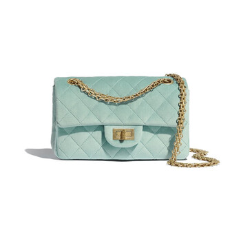 chanel香奈儿女包255口盖包手袋链条包方形扣翻盖菱格纹丝绒时尚礼物