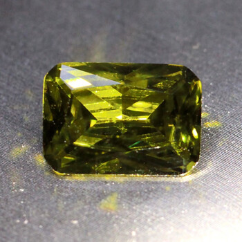 展缘橄榄绿色锆石裸石瑞士钻长方形车花切面戒指吊坠耳环未镶嵌复古长