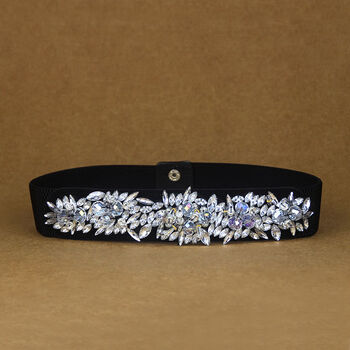 礼服腰封时尚百搭连衣裙腰带女细装饰收腰配裙子礼服腰封水钻镶嵌松紧