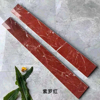 德客厅地砖800x100黑金花地脚线踢脚线波导线过门石紫罗红墙边瓷砖