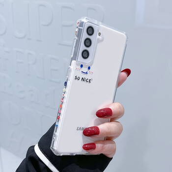 鹿纯 可爱笑脸三星s23手机壳简约s21卡通表情note20创意侧边s23 透明