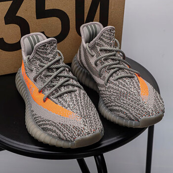 椰子鞋男350满天星莆田大码男鞋新款冬季潮流运动跑步休闲鞋子女 灰橙