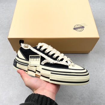 纯原莆田高版本 吴建豪 xvessel 重工解构厚底软木乞丐风增高帆布鞋