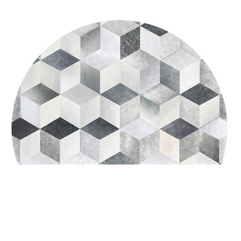 家用入户门口脚踏垫北欧门厅垫门前防滑垫bb 立体白银半圆 定制尺寸