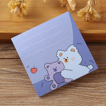 便利贴留言便签纸记事小本子50张 两只熊   卡通女孩(c f h)【共4本】