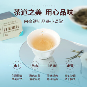 华祥苑茶叶 白毫银针福鼎白茶小罐装茶叶礼盒特级礼送礼 华祥庄园100g
