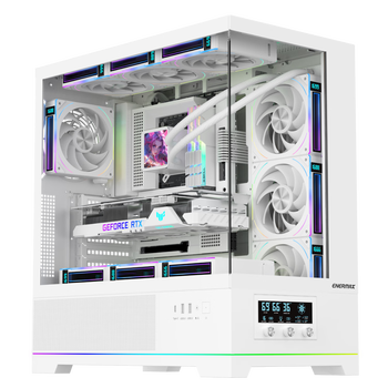安耐美（Enermax）Pano D58wukong机箱 白色（空调海景房/支持360水冷/支持背插主板/ATX主板/温度显示屏/TYPE-C）