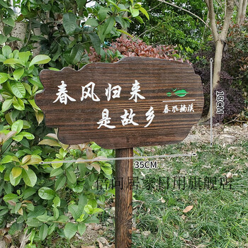 菜地花草插地户外木质警示标识幼儿园菜园花园种植提示牌木牌定制插c