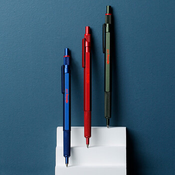 红环（rotring）按压式圆珠笔0.7mm  德国高颜值金属笔身专业绘图-600系列红色单支装