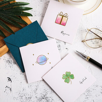 狮洛德 生日送同学贺卡母亲节礼物装饰留言卡毕业季明信片6张带信封封口贴