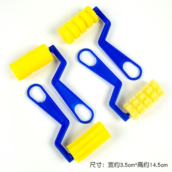 mdug海绵画刷滚轮滚筒印刷画画套装印章儿童diy幼儿美术绘画涂鸦工具