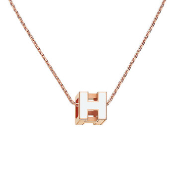 hermes/爱马仕 项链 cage dh方形吊坠项链 h字母吊坠节礼物代购预售