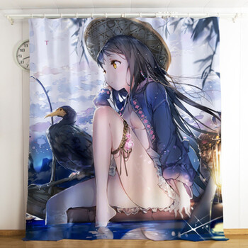 日式二次元遮光布二次元雷姆saber初音定制窗帘diy动漫日式性感萌系