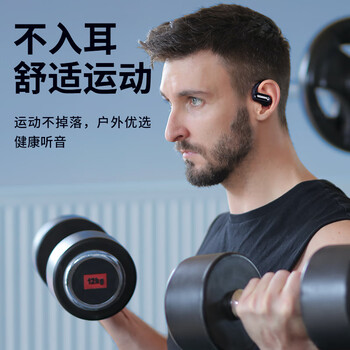 兰士顿蓝牙耳机挂耳式 骨传导概念开放不入耳 双麦降噪定向传音运动跑步骑行超长续航 TS05米黄色