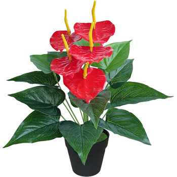 胶花仿真花装饰室内外假花盆栽摆设仿真绿植红掌客厅装饰植物落地盆景