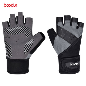 boodun健身手套男器械训练防起茧运动手套带护腕防滑半指单杠手套