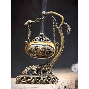 散香器仿古纯铜吊挂香炉个性香薰炉点香的摆件大号禅意燃香器焚香炉