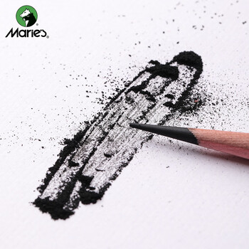 马利（Marie's）素描铅笔套装初学者学生绘画工具铅笔炭笔橡皮美工刀纸擦笔民族风笔帘