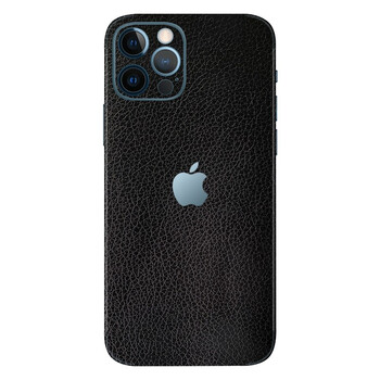 promax全包边后膜12mini皮纹磨砂改色贴纸12pro手机膜 【皮革纹】黑色