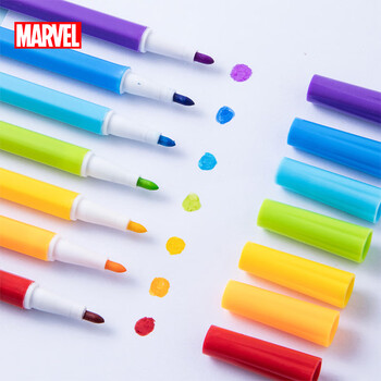 迪士尼（Disney）24色儿童水彩笔小学生美术绘画涂鸦画笔可水洗画画笔男孩生日礼物漫威DM24830A水彩笔