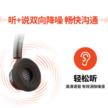 缤特力惠普C3320-M USB-A话务耳机双耳头戴式 直连电脑带线控/考试耳机/呼叫中心