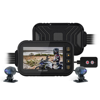 摩托车行车记录仪双录导航远程监控gps轨迹1080p机车黑色1080pwifi