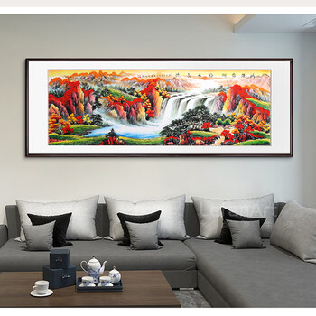 陕西古都书画院 院长 李少波《鸿运当头 福水长流》小六尺水墨山水画