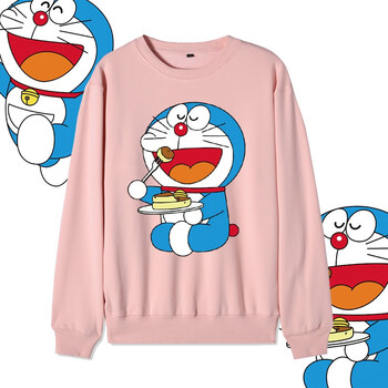 情侣卫衣春秋款宽松薄款无帽衣服悠闲的哆啦a梦粉需要加绒请备注xs