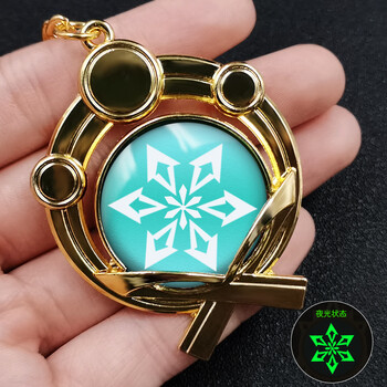 原神神之眼蒙德稻草夜光游戏周边甘雨刻晴挂件元素钥匙扣二次元金属w