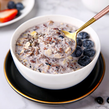 五谷畅享5黑谷物燕麦片五红燕麦片中秋节送长辈父母送礼盒装900g