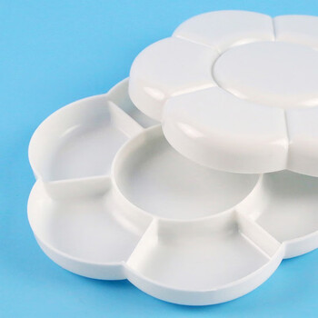 芬尚梅花盒双盖调色盘/调色盒/调色板/调色碟水粉水彩丙烯油画国画美术颜料盒学生绘画用品一对装