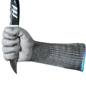 手套刺扎钢丝手套赶海杀鱼抓鱼螃蟹刀割劳保护切割切肉45cm加长款不带