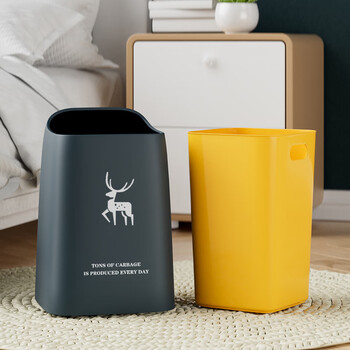 朴厨无盖垃圾桶18L家用双层大号客厅卧室厨房卫生间大容量纸篓藏青