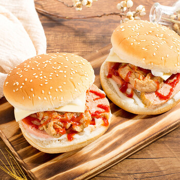 素汉堡素食素汉堡排仿荤食品斋菜夹心面包早餐汉堡10个素鸡肉10个汉堡