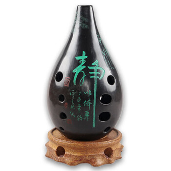 京韵满口埙十孔10孔陶埙古埙土梁吐良埙书法刻字乐器熏勋 满口埙静字