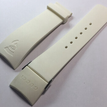 古驰gucci手表带蝴蝶按扣ya114橡胶表带古奇男女款23mm/ 26mm 26mm