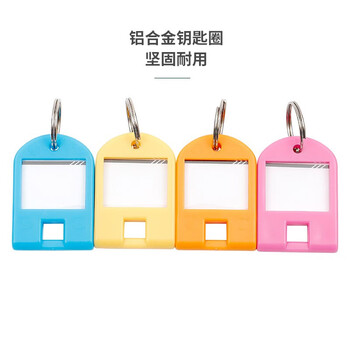 天章办公(TANGO) 钥匙牌钥匙扣钥匙圈钥匙收纳盘管理箱专用钥匙扣24个装彩色 办公用品