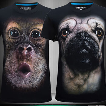 搞笑大猩猩短袖男夏季个性恶搞3d动物猴子短t恤大码衣服半截袖衫