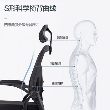 得力（deli）椅背扶手可翻折电脑椅 人体工学居家风格办公椅 91108 黑色