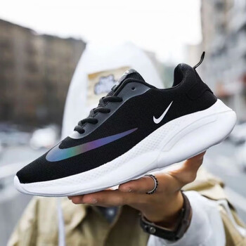 耐克顿春夏季新款伦敦十代跑步鞋透气轻便网面运动鞋情侣男女黑色36