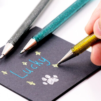 派通（Pentel ）手帐彩色啫喱笔 1.0mm高光金属色记号笔贺卡笔绘画珠光中性笔 K110绿色 单支装