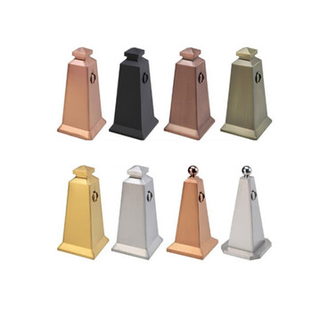 欧仓 不锈钢路锥 隔离墩路障桩 四边方锥金色68*32*32 3kg 单位:个