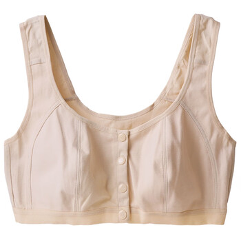 全棉前扣文胸无钢圈无胸垫哺乳内衣老人加肥特大码背心胸罩夏 肤色 38