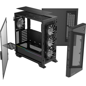 微星（MSI）刀锋100R 玻璃侧透机箱支持ATX主板(显卡竖装/360冷排位/4把ARGB风扇/前置Type-C/ARGB控制器）