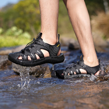 探路者沙滩鞋男户外涉水包头凉鞋22春夏新款男士户外轻盈舒适包头溯溪