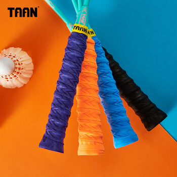 泰昂泰昂羽毛球拍手胶龙骨磨砂压纹握把胶舒适减震吸汗带TWQ6 四条装